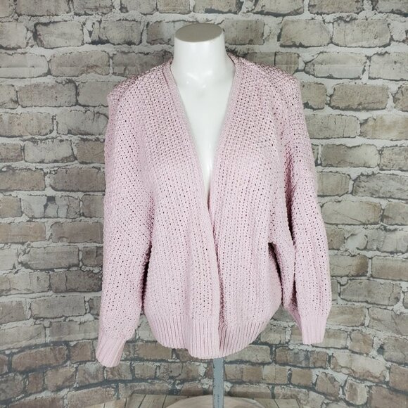 GAP Lavender 90s Shaker Open Boxy Cardigan Drop Shoulder XXL Barbiecore Softgirl - Picture 1 of 13